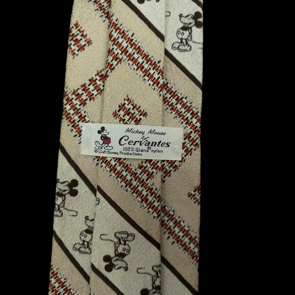 Classic Mickey Mouse Cervantes Tie Vintage Walt Disney Productions Qiana Nylon - Picture 3 of 12